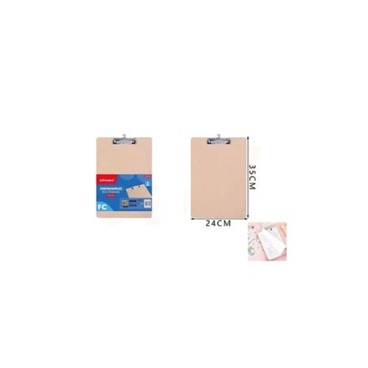GENERICO - Tablero Madera Con Pinza 24 35 Cm