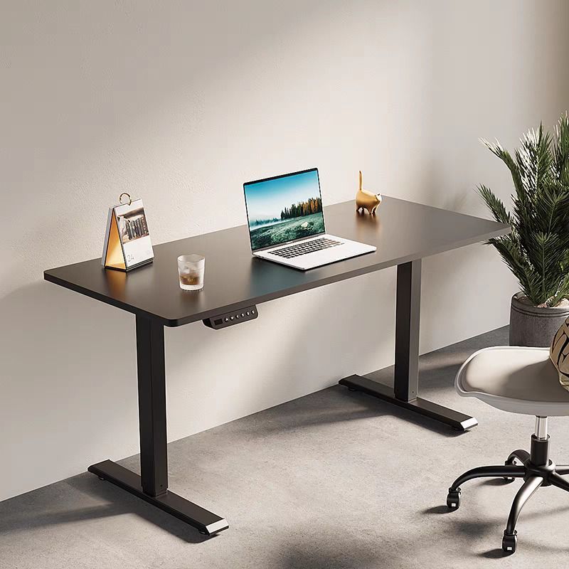 ANGELES DEL HOGAR - Escritorio Ergonomico de Lujo De 140 cm Altura Ajustable Color Negro