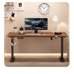 ANGELES DEL HOGAR - Escritorio Ergonomico de Lujo De 120 cm Altura Ajustable Color Cafe