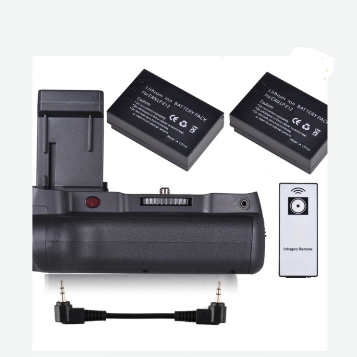 GENERICO - BATTERY GRIP CANON SL1 ALTERNATIVO + 2 BATERÍAS + CONTROL REMOTO