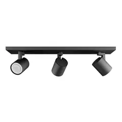 GENERICO - Foco Spot LED Track Light 3xGU10 Negro Incluye Ampolleta Cálida