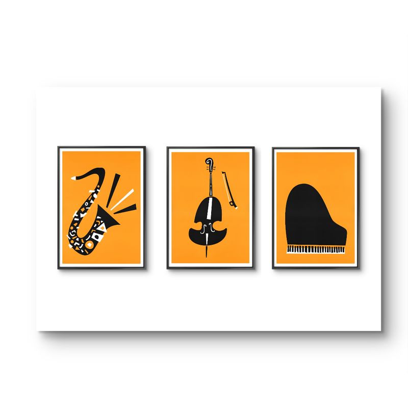GENERICO - SET 3 CUADROS DECORATIVOS MUSICA