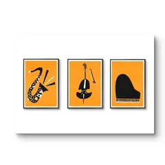 GENERICO - SET 3 CUADROS DECORATIVOS MUSICA