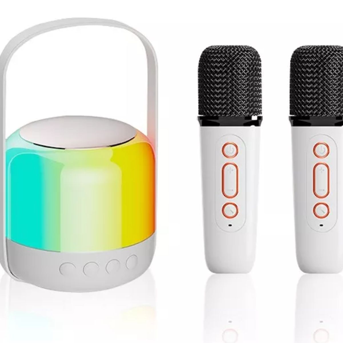 GENERICO - Mini Bluetooth Máquina De Karaoke Para Con 2 Micrófono