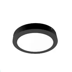 GENERICO - Panel LED Sobrepuesto Redondo 18W 4000K 220mm Negro