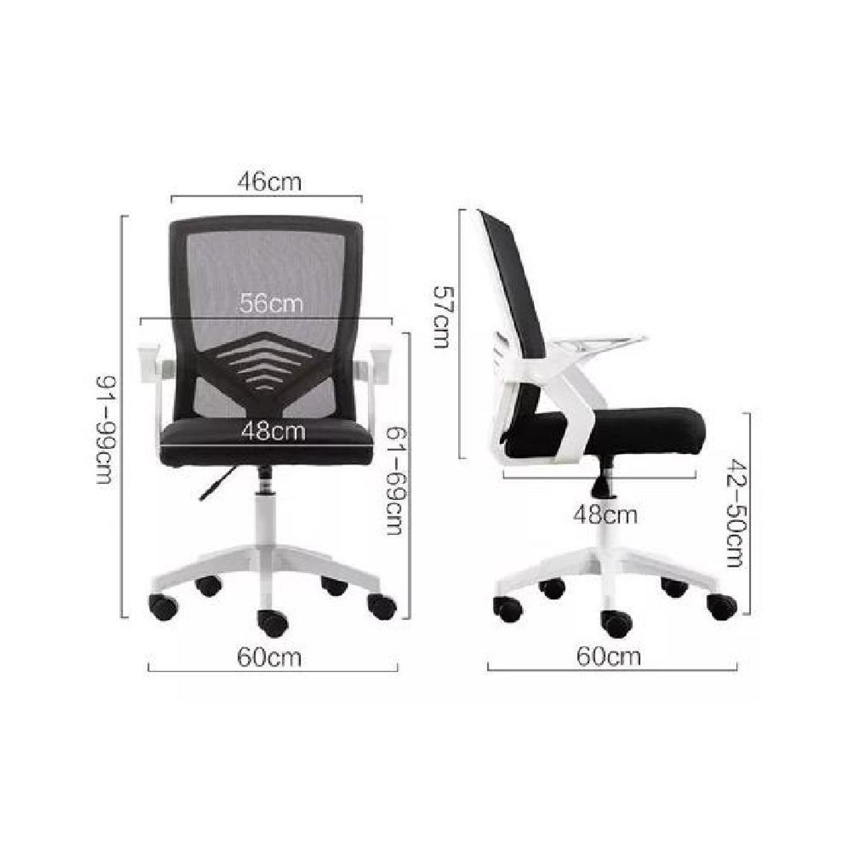 GENERICO - Silla de oficina ejecutiva ergonómica con respaldo de malla negra