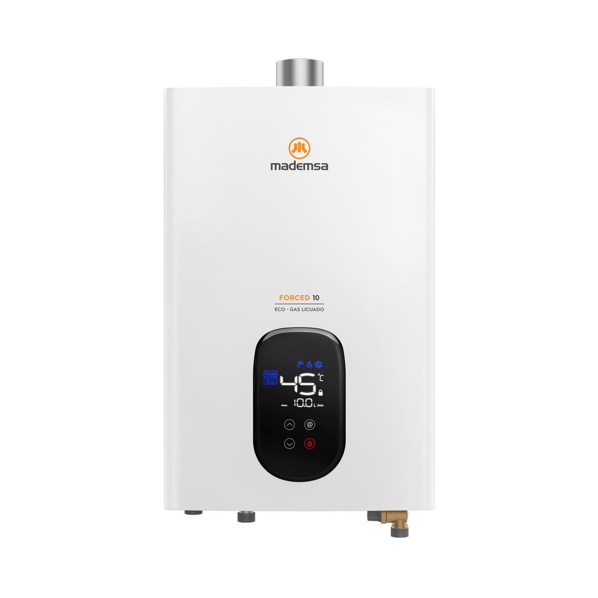 MADEMSA - Calefont Gas Licuado Mademsa 10 Litros Tiro Forzado Modulante Forced 10 Eco GL Blanco