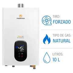 MADEMSA - Calefont Gas Natural 10 Litros Tiro Forzado Modulante Forced 10 Eco GN Blanco