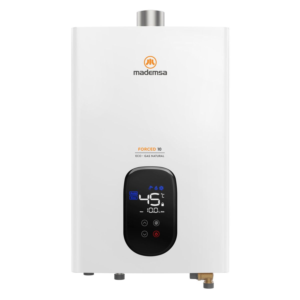 MADEMSA - Calefont Gas Natural Mademsa 10 Litros Tiro Forzado Modulante Forced 10 Eco GN Blanco