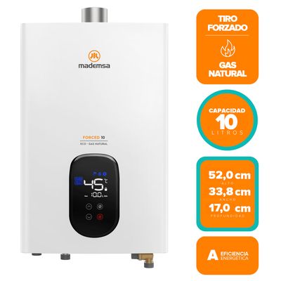 Imagen 2 del producto Calefont Gas Natural 10 Litros Tiro Forzado Modulante Forced 10 Eco GN Blanco