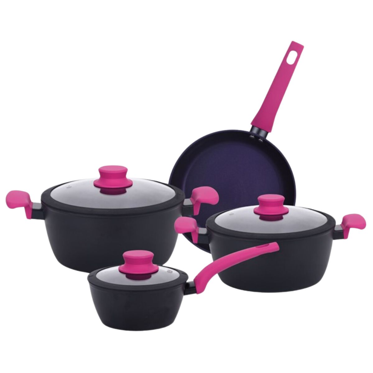 VITTA - Batería Antiadherente De Cocina 7 Piezas Línea Cherry Vitta