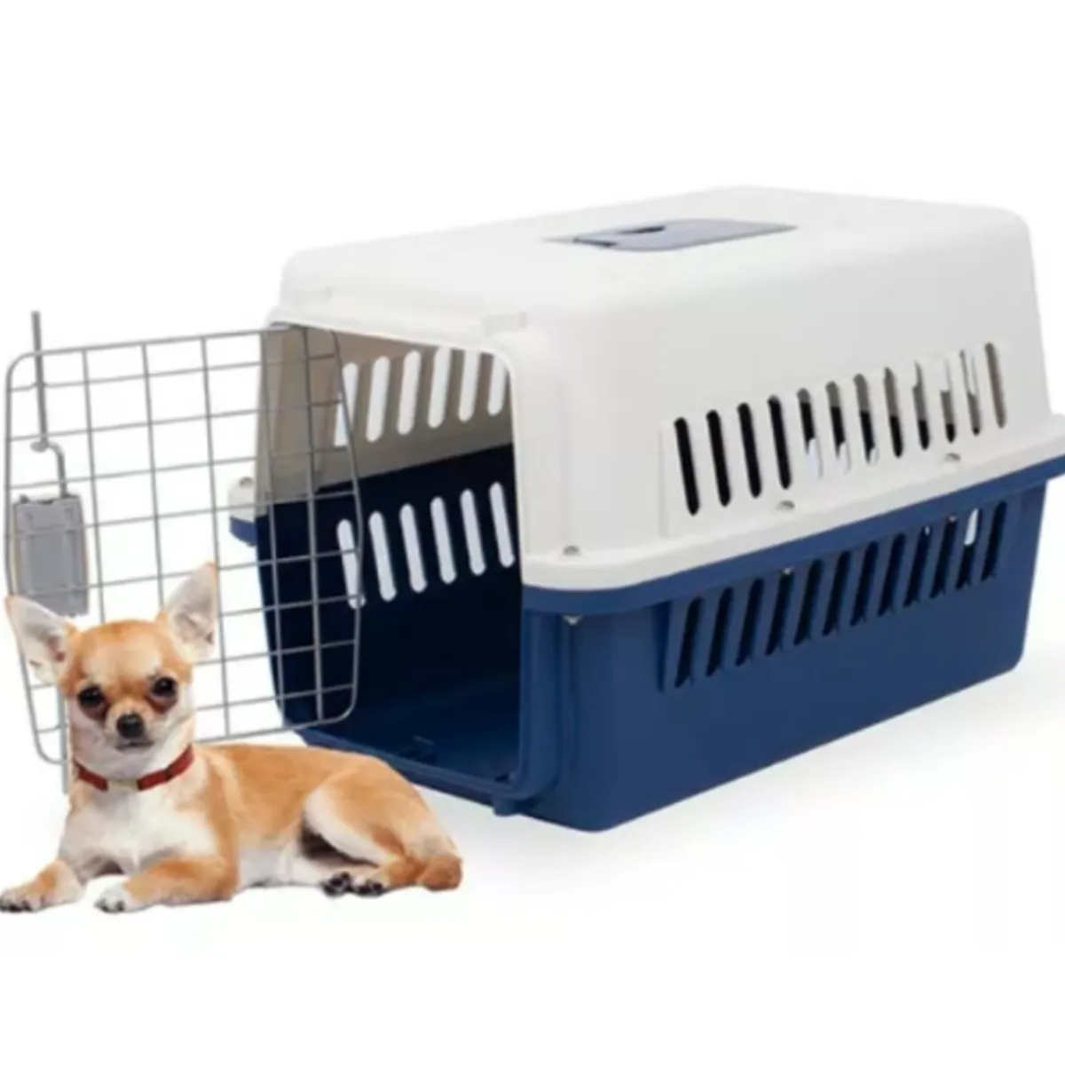 GENERICO - Jaula Transportadora Kennel Mascotas Gato Perro Color Azul