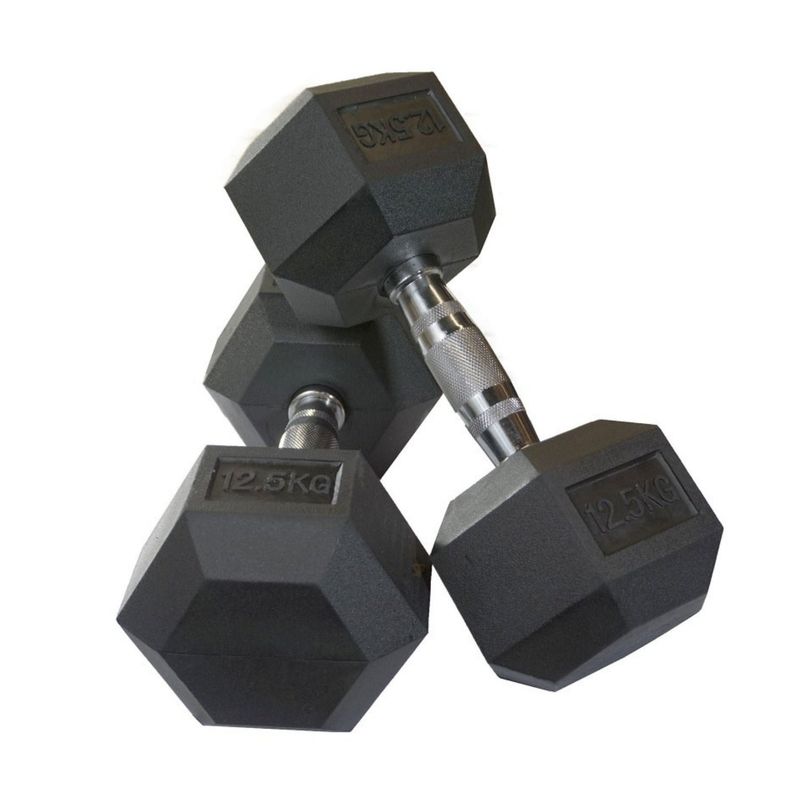 GENERICO - Mancuerna Hexagonal Caucho Crossfit Funcional 12.5 kg PAR
