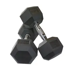 GENERICO - Mancuerna Hexagonal Caucho Crossfit Funcional 12.5 kg PAR