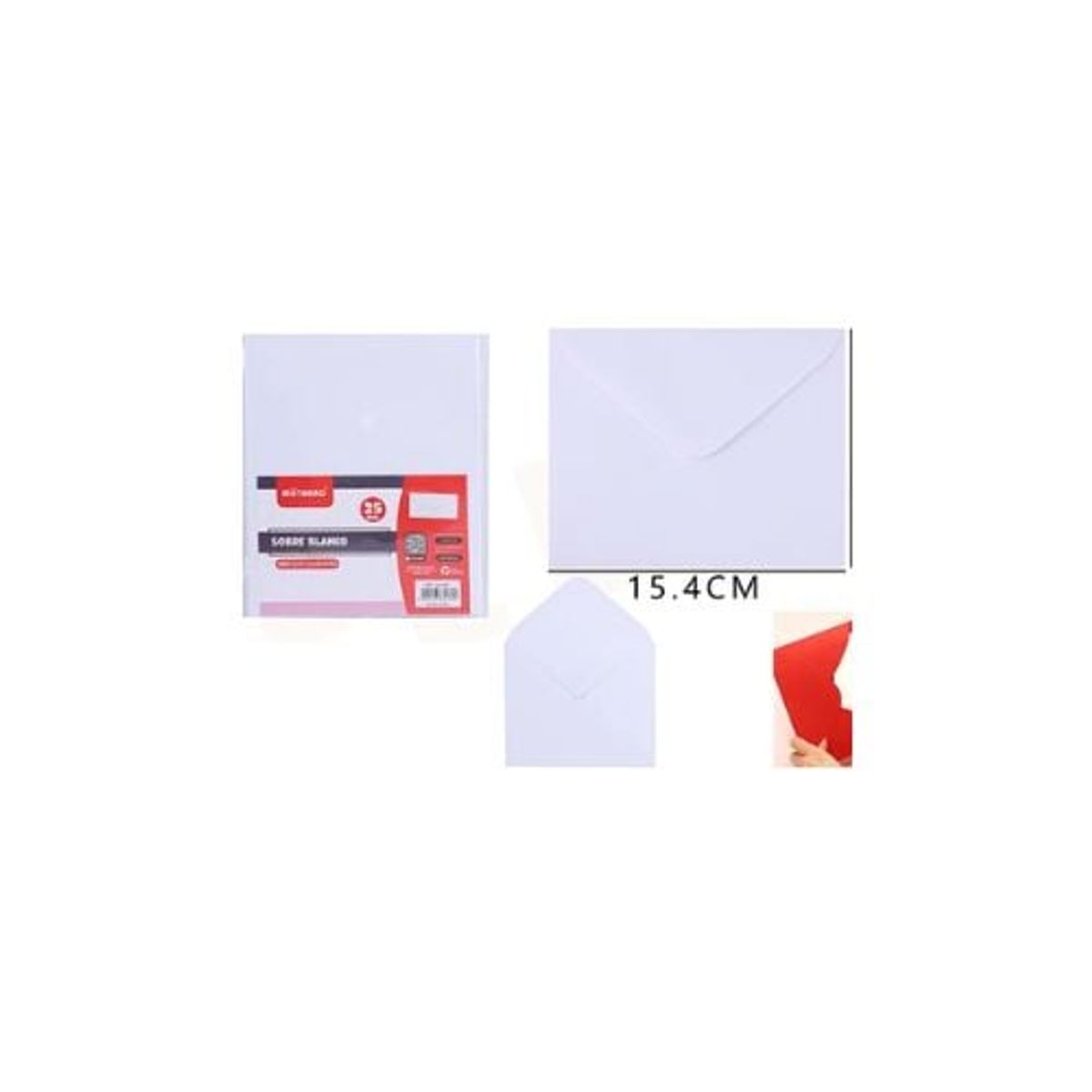 GENERICO - Sobre Para Carta Blanco Cuadrado 15 4x12 4 Cm