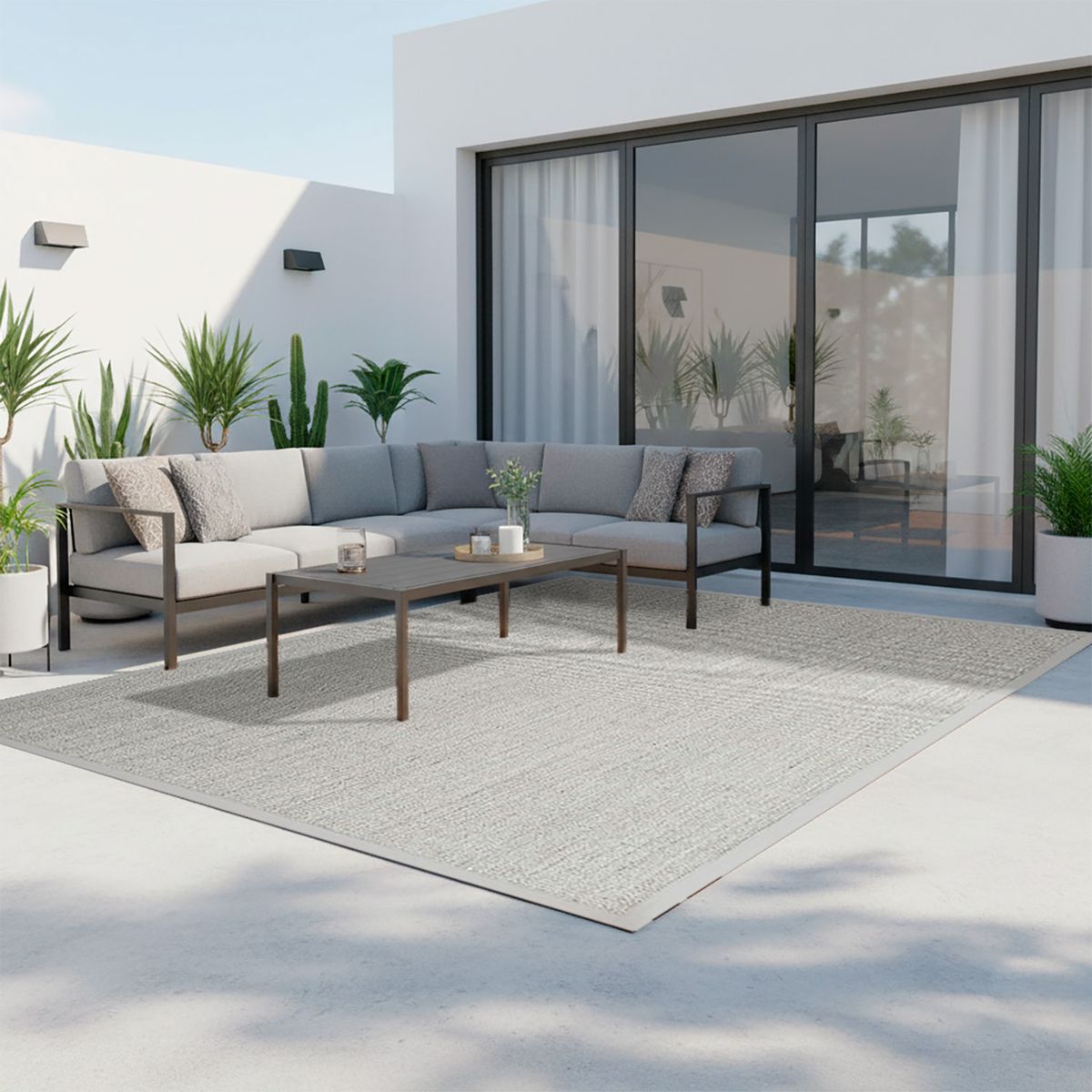 DIB - Alfombra Sisal Natural Border 200X290 Marble