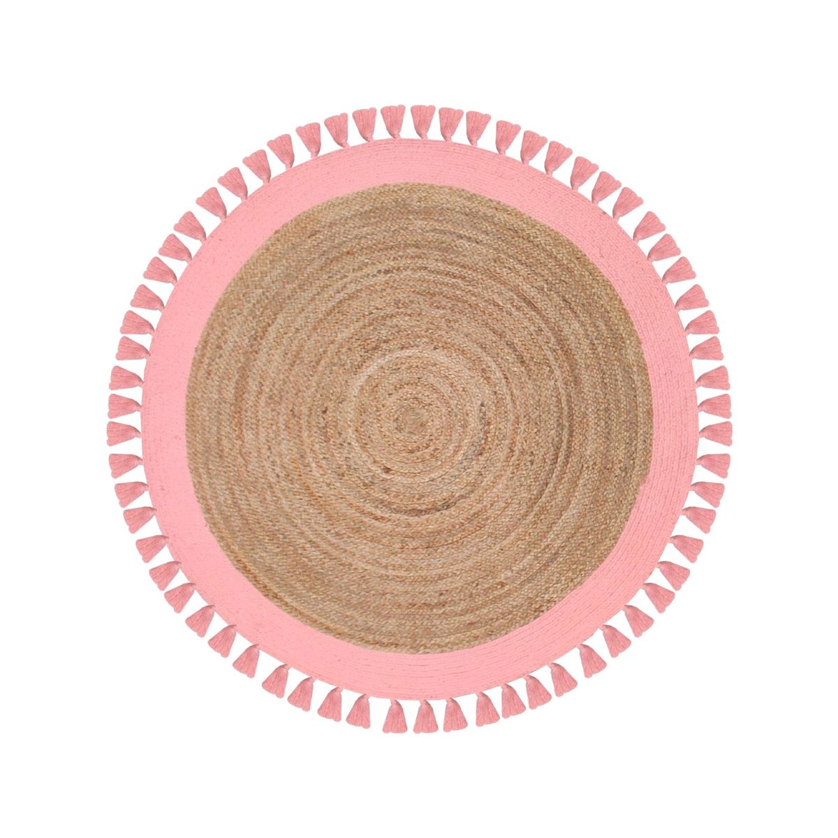 DIB - Alfombra Yute Redonda Malibú Rosa 150x150cm
