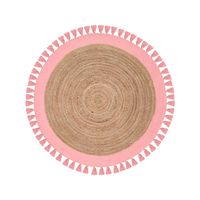 Alfombra Yute Redonda Malibú Rosa 150x150cm