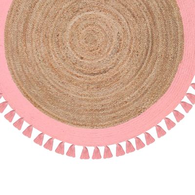 Imagen 2 del producto Alfombra Yute Redonda Malibú Rosa 150x150cm