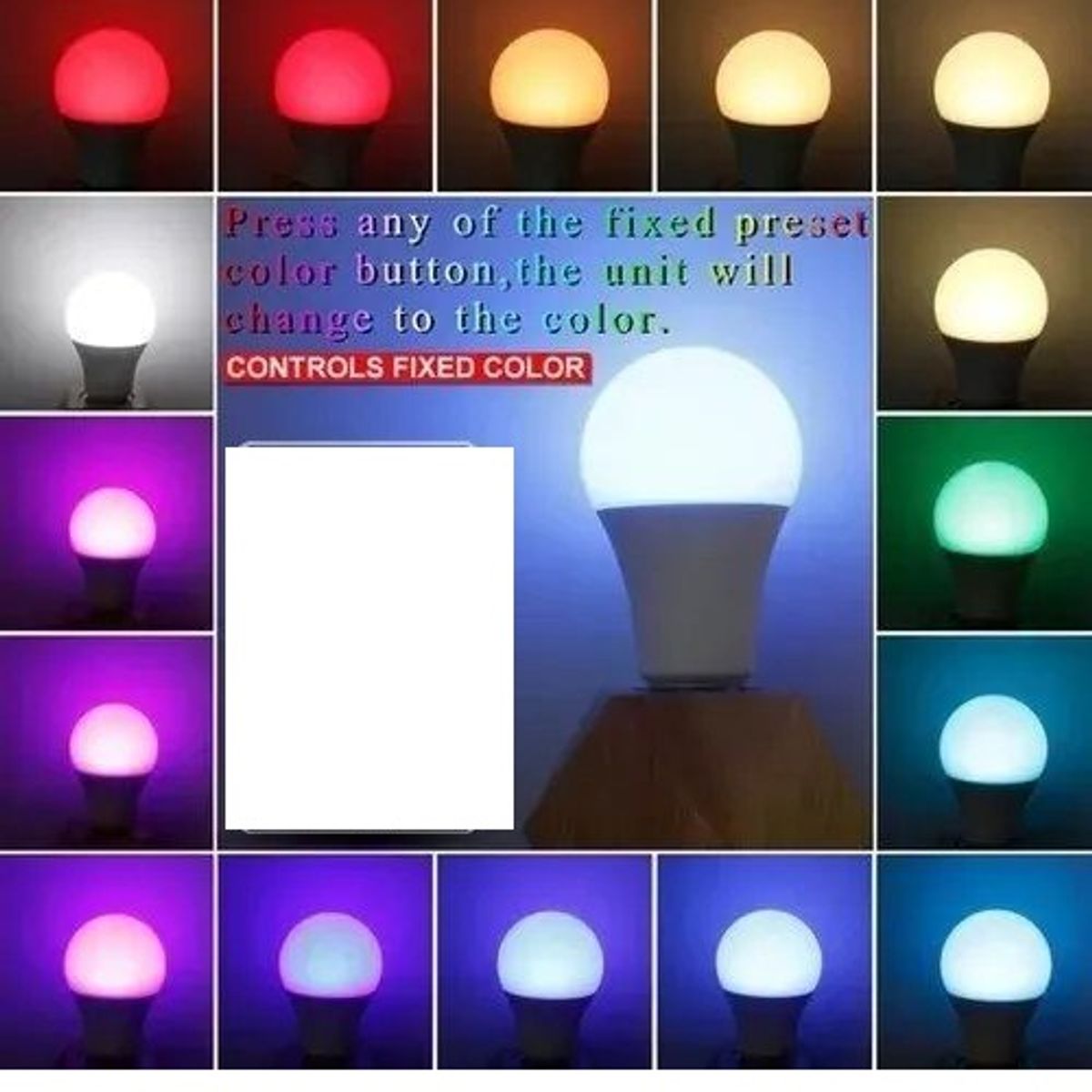 GENERICO - Ampolleta Led E27 5W Colores con control remoto