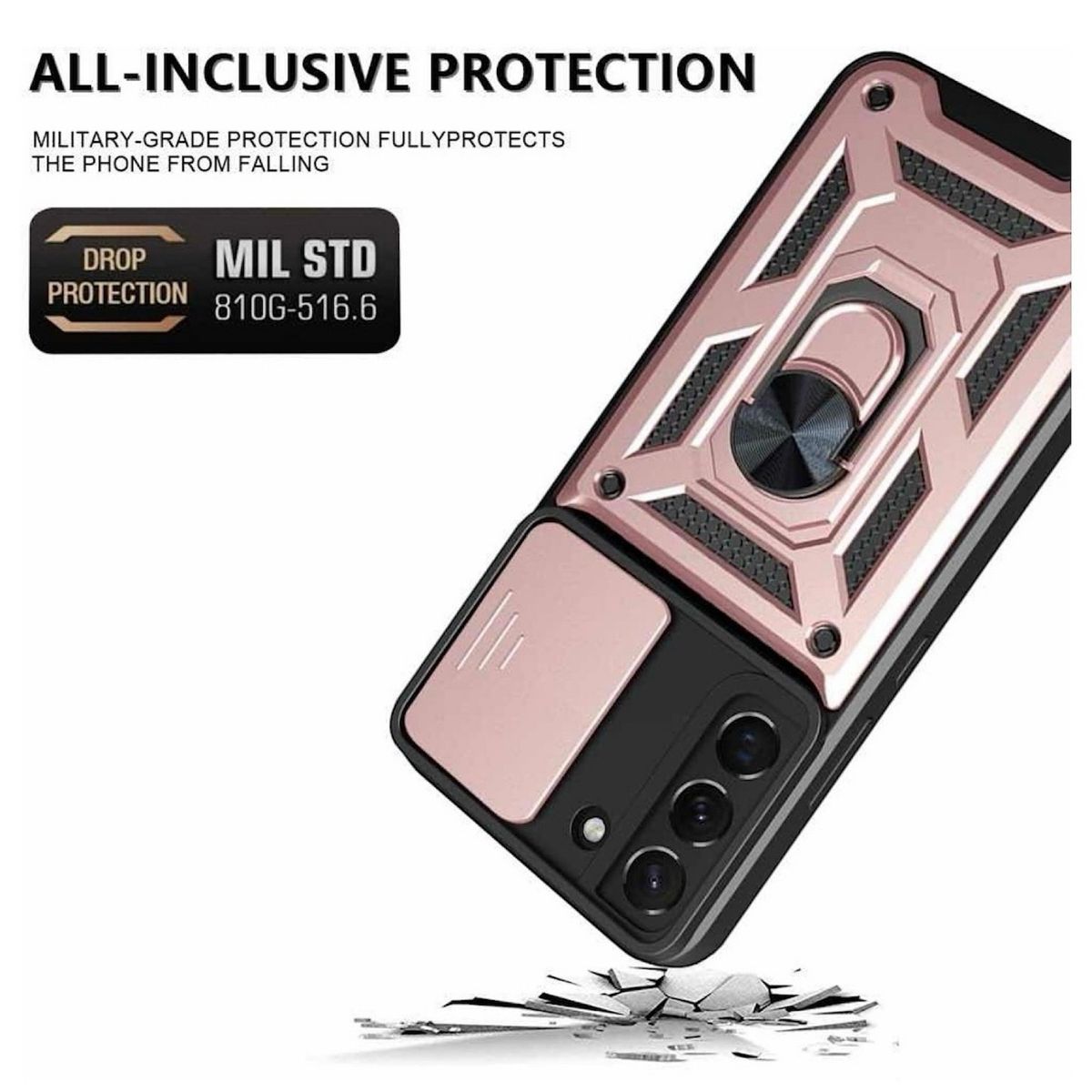 GENERICO - Carcasa Armor Anillo Para Samsung S23 - Rosado