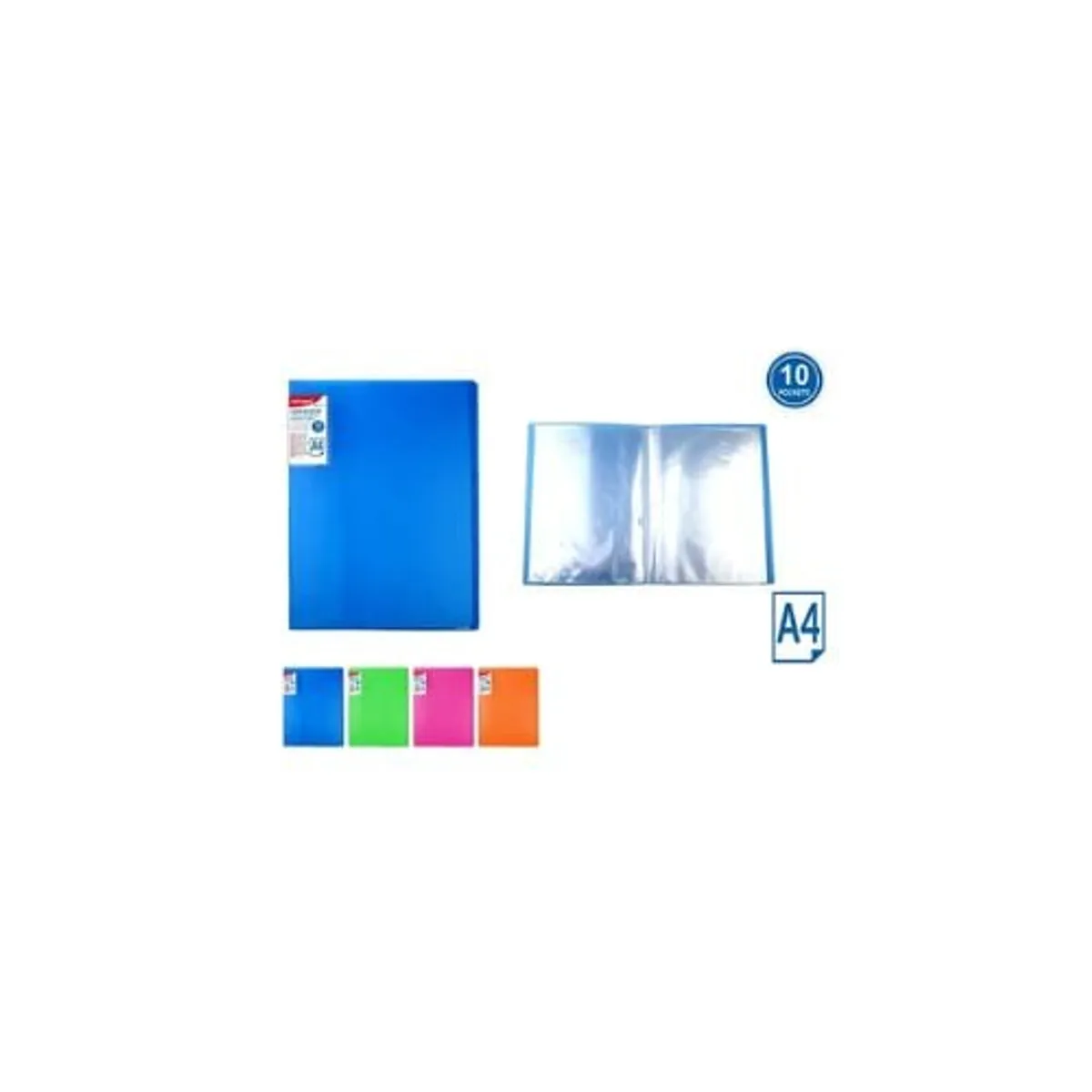 GENERICO - Carpeta De Colores Con 10 Fundas