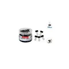 GENERICO - Apretador Doble Clip Negro 19 Mm 40 Pcs