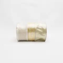 GENERICO - TRIO DE CINTAS DE TELA ALAMBRE-DORADA