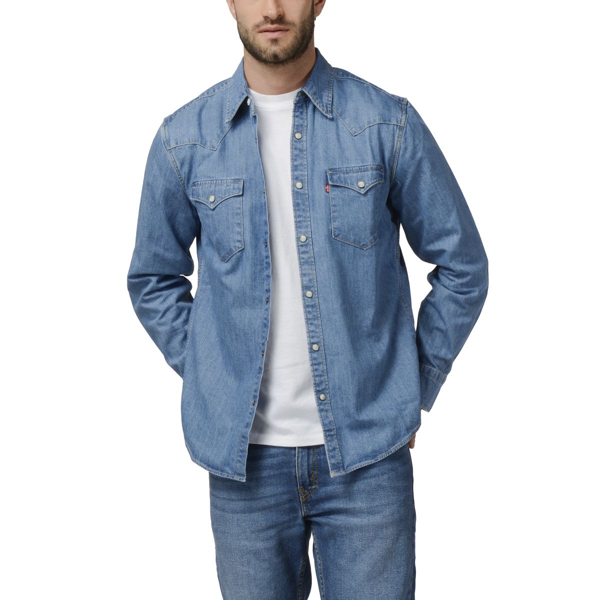 LEVIS - Camisa Hombre Barstow Western Standard Azul Levis