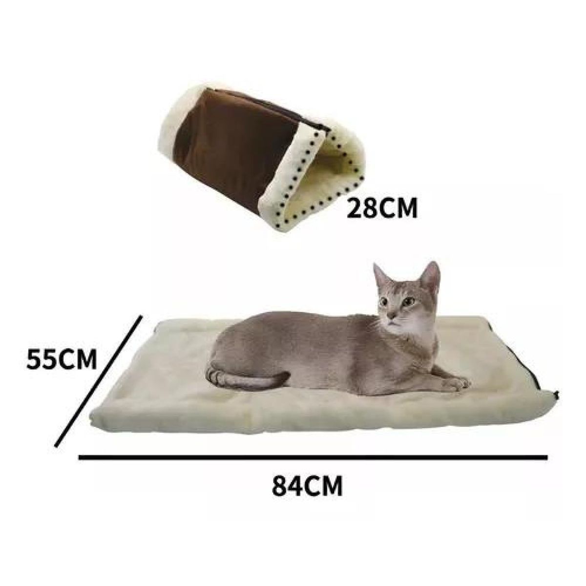 GENERICO - Camas para gatos o perros iglú 28 cm beige