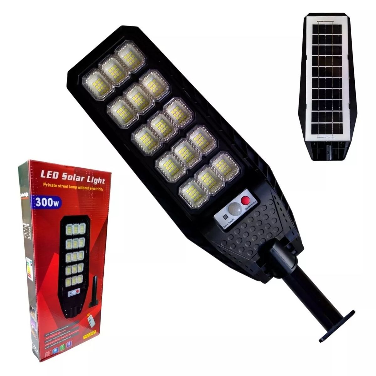 GENERICO - Foco Solar Para Poste 300w 180 led Con Control Remoto + Sop