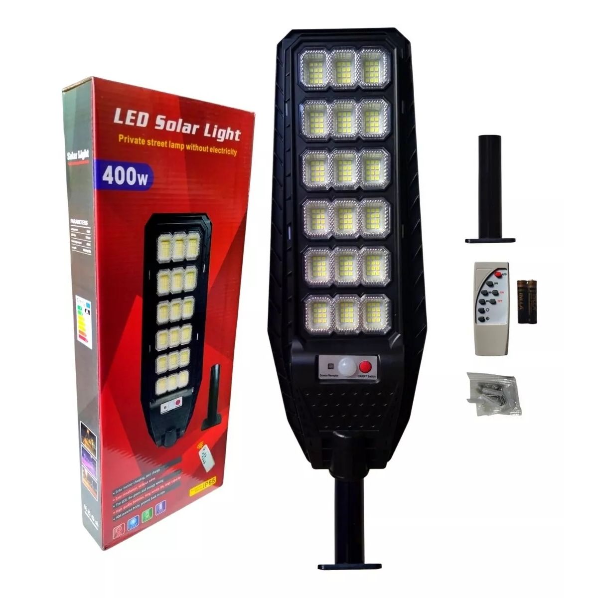 GENERICO - Foco Solar Para Poste 400w 216 led Con Control Remoto + Sop