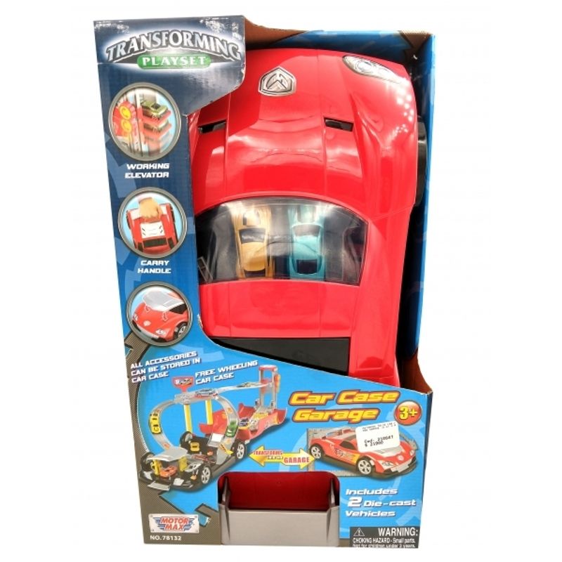 MOTORMAX - MOTORMAX 78132 CAR CASE GARAGE W 2 PC CARS