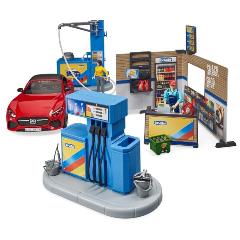 BRUDER - BRUDER 62111 BWORLD PETROL STATION AND CAR WASH