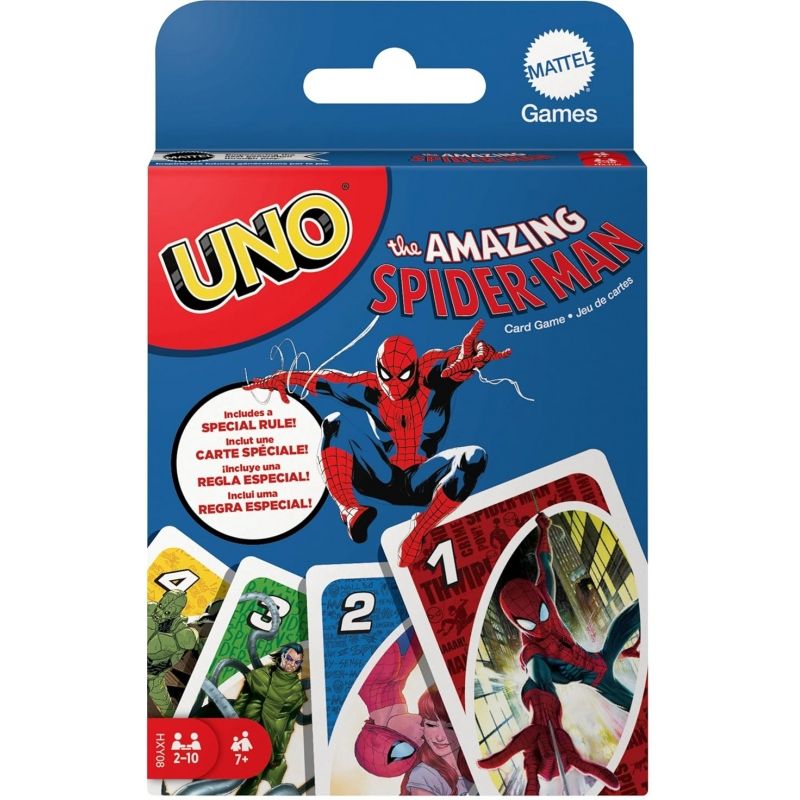 MATTEL - MATTEL HXY08 UNO JUEGO DE CARTAS MARVEL SPIDER MAN