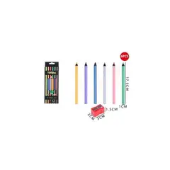 GENERICO - Lápiz De Color+Sacapuntas 17 5 Cm 6 Pcs