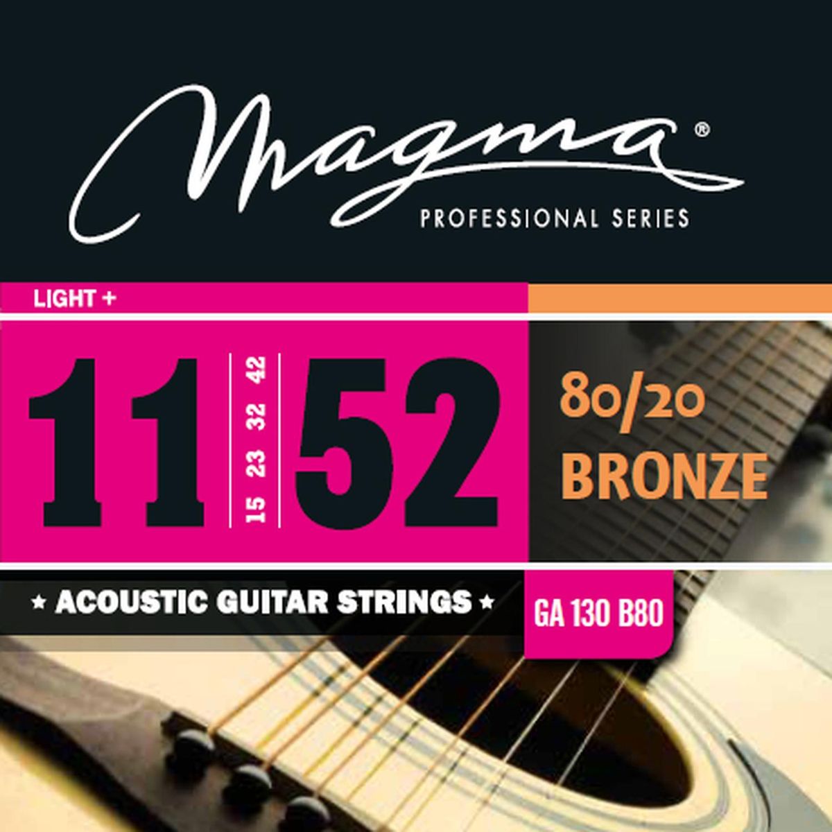 MAGMA - Cuerdas Para Guitarra Acústica Magma GA130B80 11-52