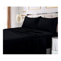 Juego De Sabana 144 hilos (Queen) Excelente Calidad - Negro - 2 plazas