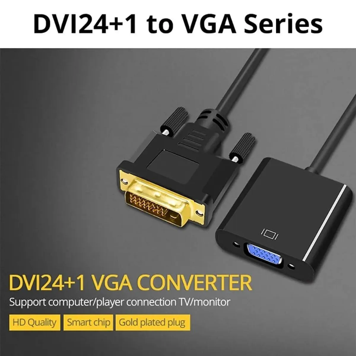 Adaptador DVI a VGA para Monitor de ordenador, marca GENERICO - Foto 2