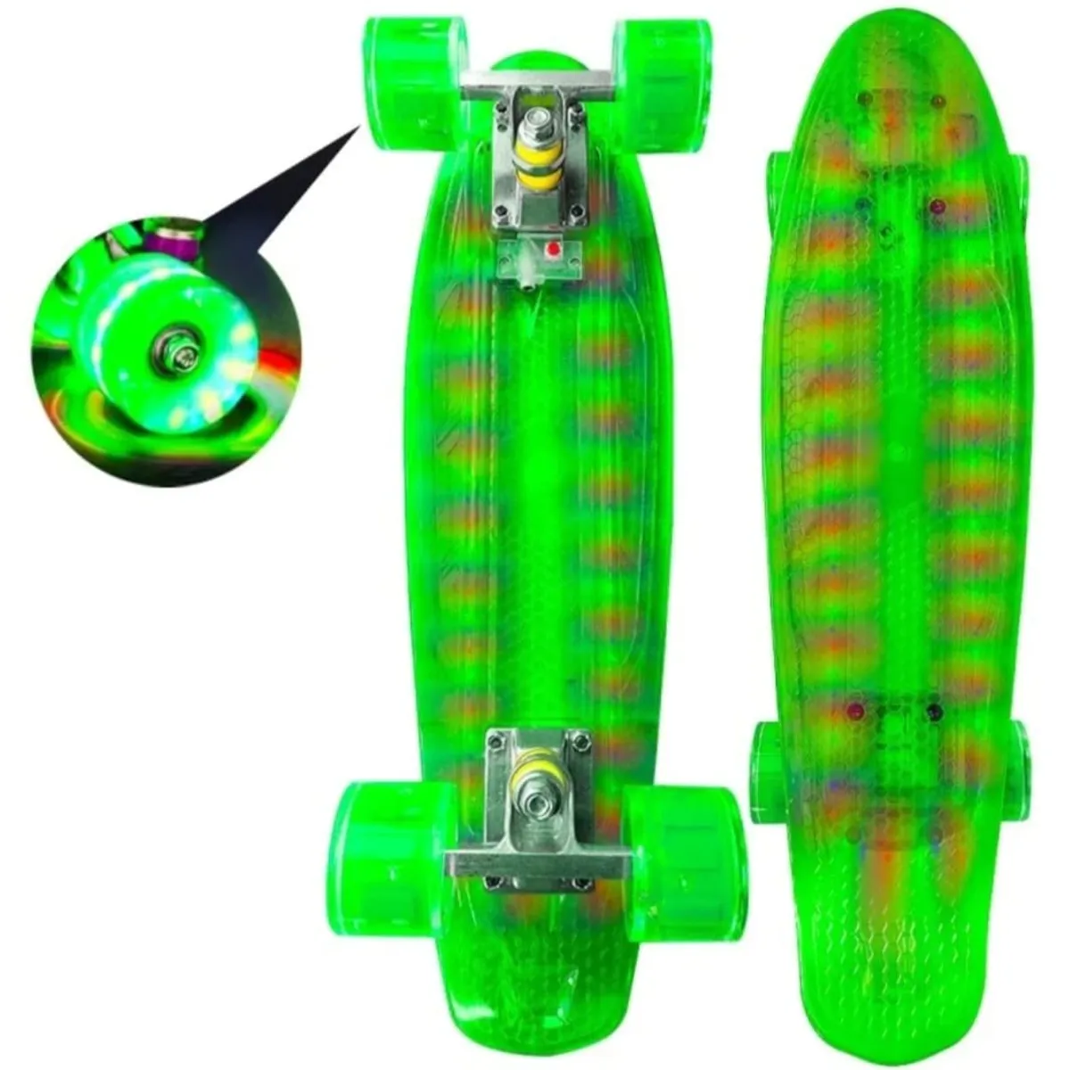 GENERICO - Skate Penny Patineta Verde con Luces Led