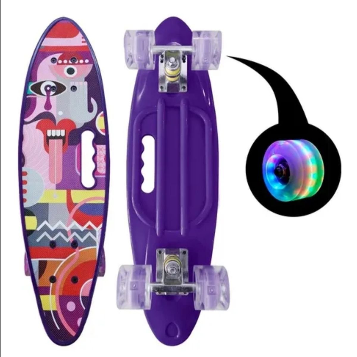 GENERICO - Skate Penny Cruiser Patineta Morada con Diseño