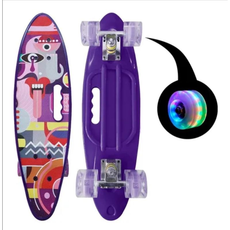 GENERICO - Skate Penny Cruiser Patineta Morada con Diseño