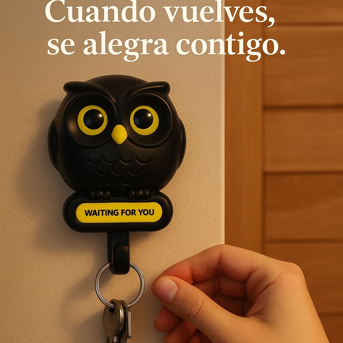 GENERICO - Porta Llaves Buho llavero Pared Negro