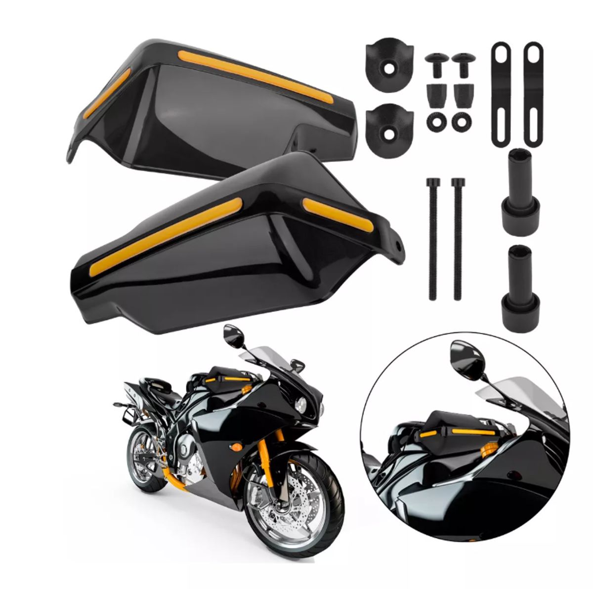 GENERICO - Cubre Puños Para Moto Manopla Protector Mano Viento 22mm