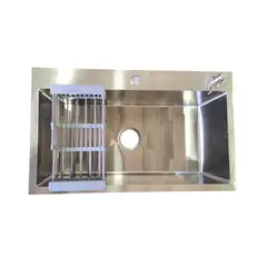 GENERICO - LAVAPLATOS 75X45 SILVER + DISPENSADOR + REJILLA
