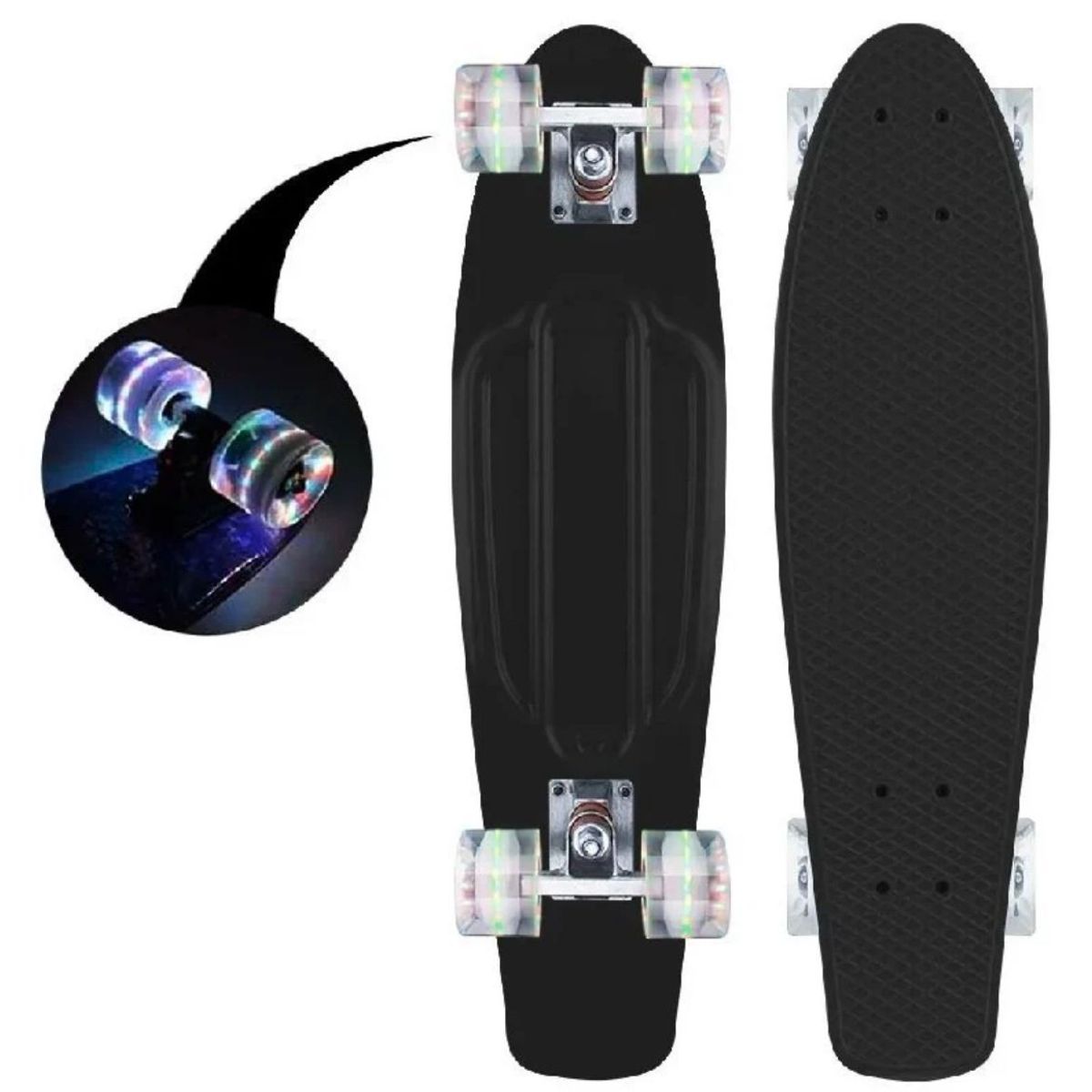 GENERICO - Skate Penny Patineta Ruedas Led para niños Color Negro