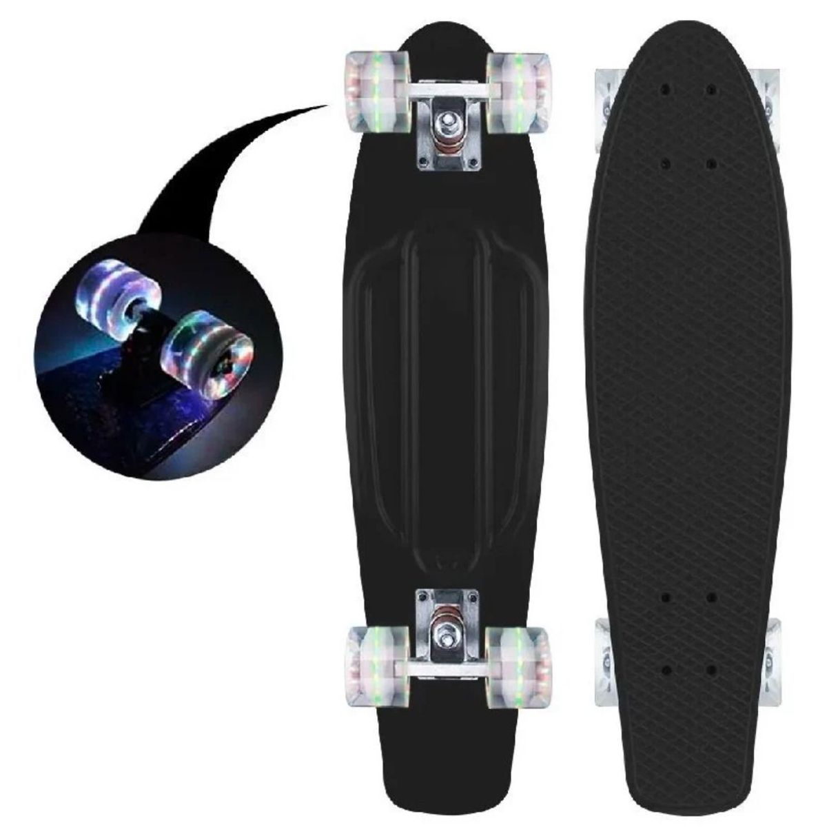 GENERICO - Skate Penny Patineta Ruedas Led para niños Color Negro