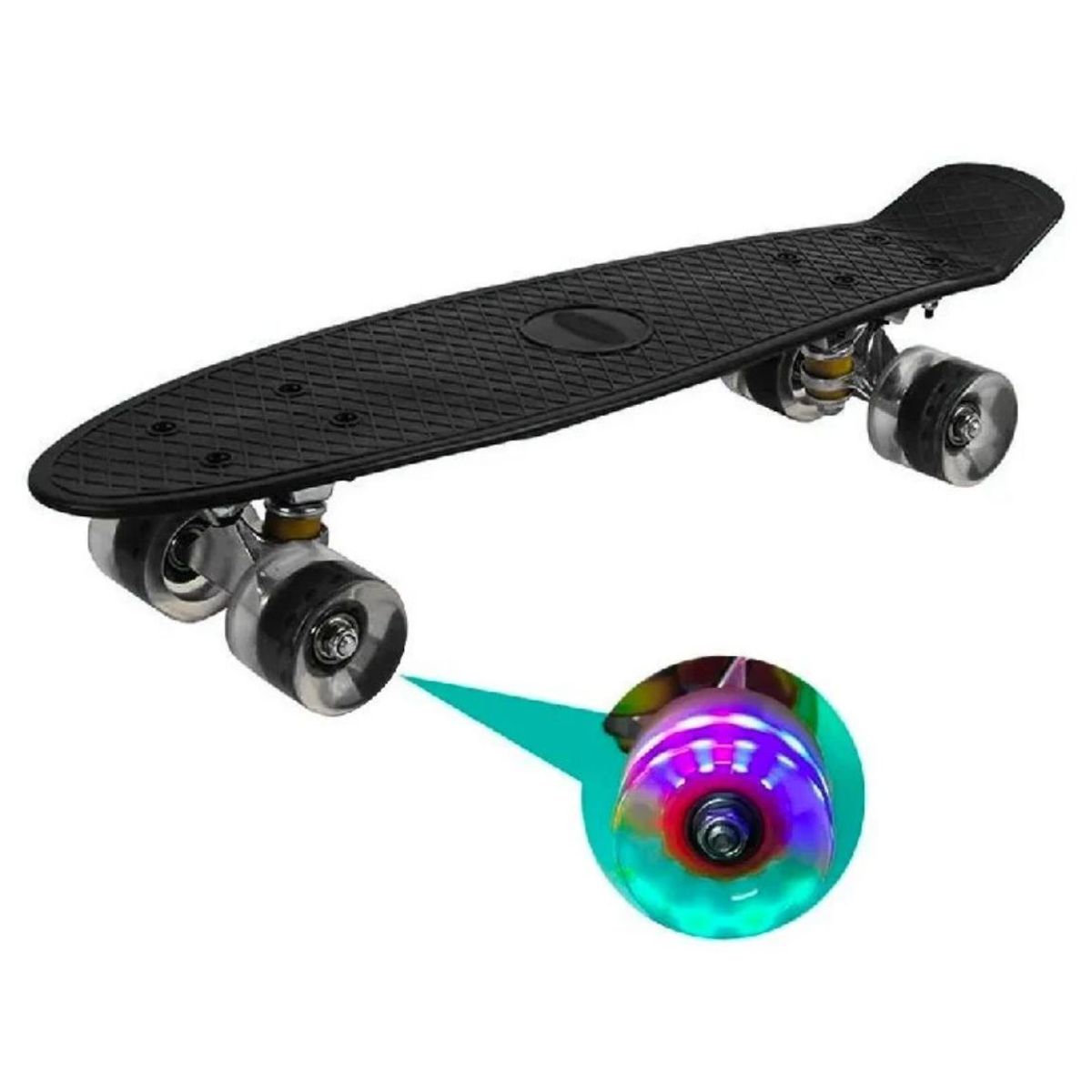 GENERICO - Skate Penny Patineta Ruedas Led para niños Color Negro