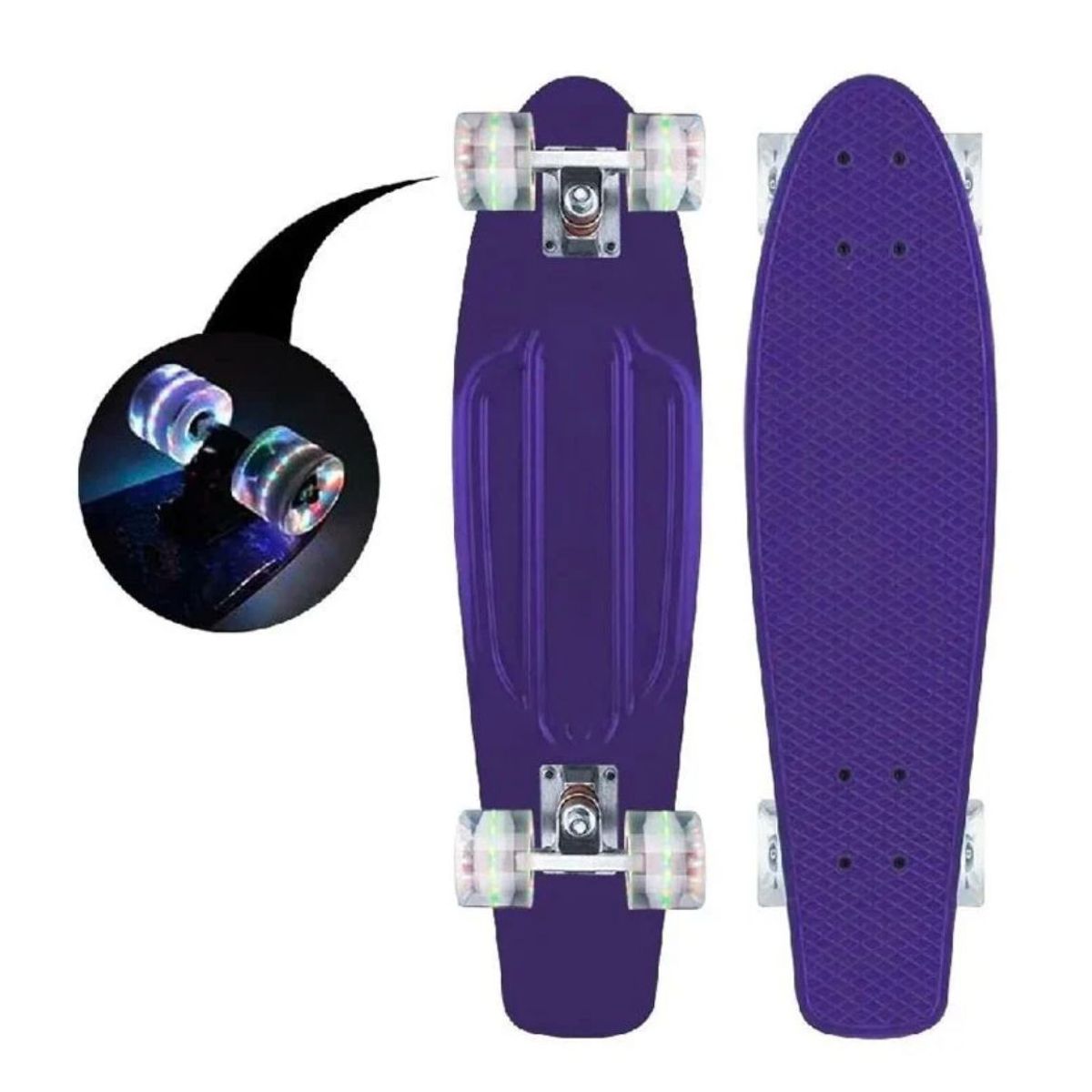 GENERICO - Skate Penny Patineta Ruedas Led para niños Color Morado