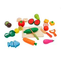 WOODTOYS - Set de Frutas y Verduras de Madera con Iman